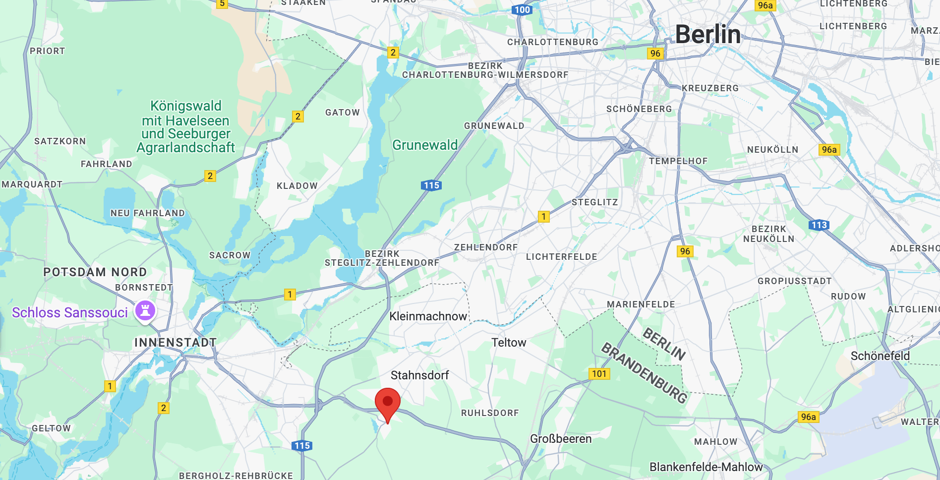 Kartenauschnitt Berlin/Potsdam